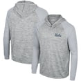thumbnail image 1 of Men's Colosseum Gray UCLA Bruins Cybernetic Raglan Quarter-Zip Hooded Top, 1 of 3