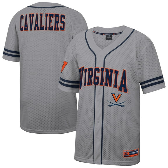 Men's Colosseum Gray Virginia Cavaliers Free Spirited Baseball Jersey