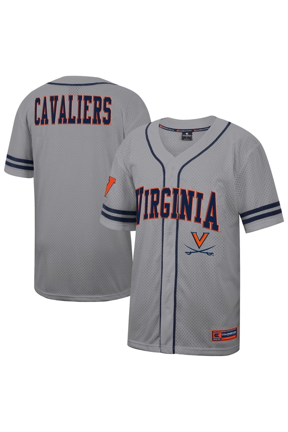 Men's Colosseum Gray Virginia Cavaliers Free Spirited Baseball Jersey
