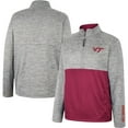 thumbnail image 1 of Men's Colosseum Gray Virginia Tech Hokies John Half-Zip Jacket, 1 of 3