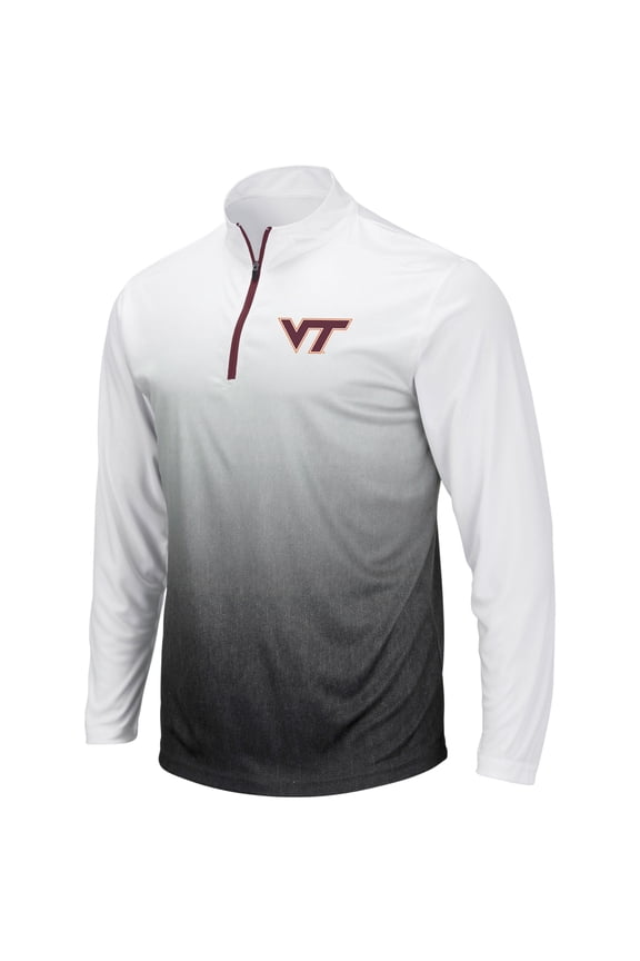 Men's Colosseum Gray Virginia Tech Hokies Magic Team Logo Quarter-Zip Jacket