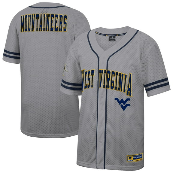 Men's Colosseum Gray West Virginia Mountaineers Free Spirited Baseball Jersey