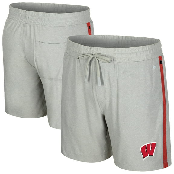 Men's Colosseum Gray Wisconsin Badgers Mac Shorts