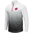 thumbnail image 1 of Men's Colosseum Gray Wisconsin Badgers Magic Team Logo Quarter-Zip Jacket, 1 of 3