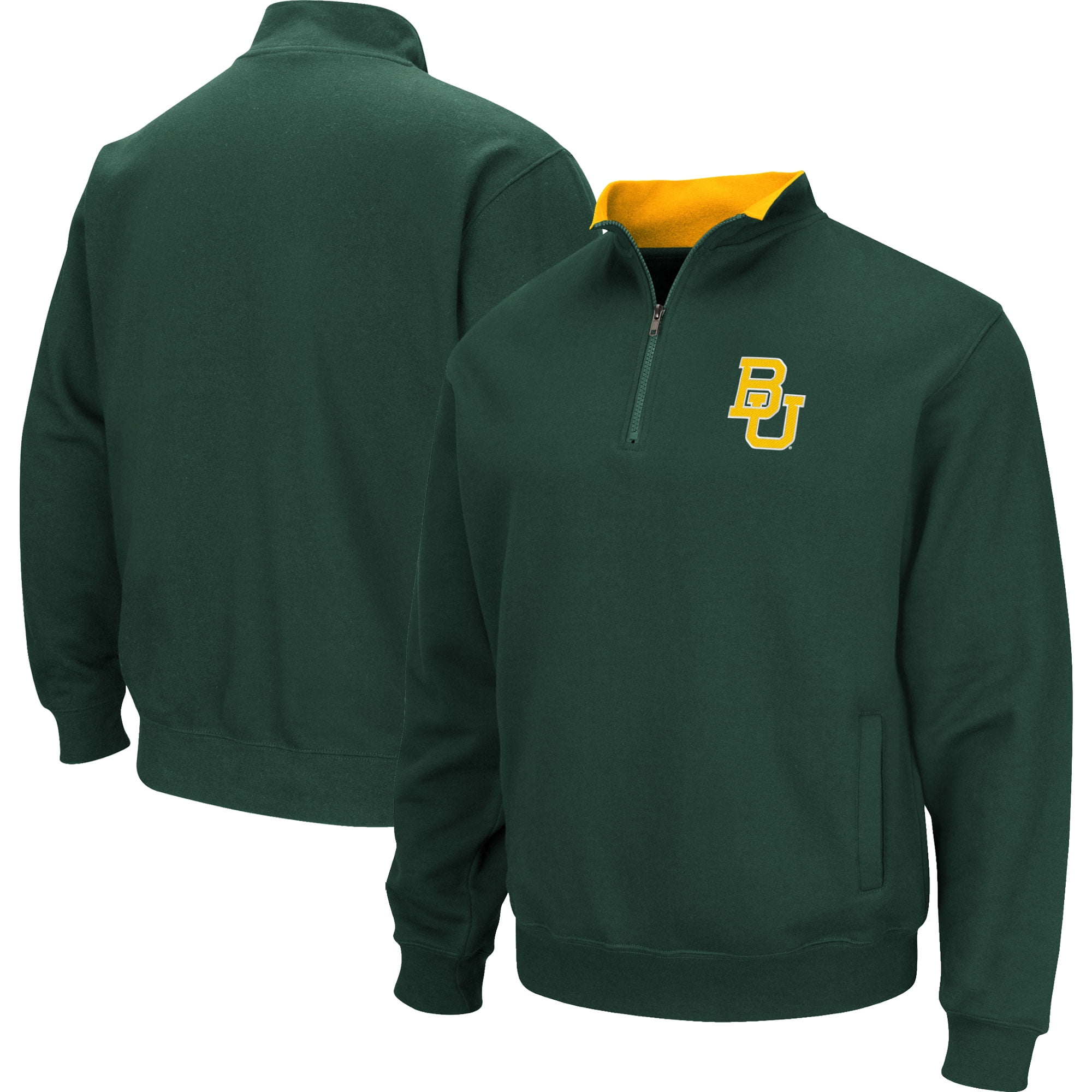 Men s Colosseum Green Baylor Bears Tortugas Quarter Zip Sweatshirt Walmart