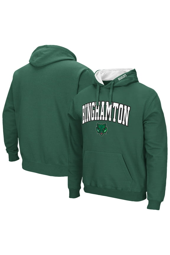 Men's Colosseum  Green Binghamton Bearcats Arch & Logo Hoodie