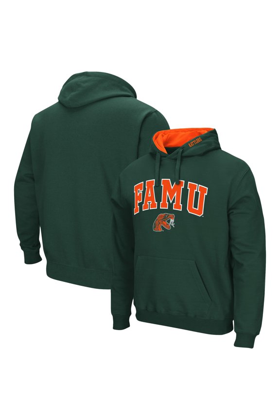 Men's Colosseum Green Florida A&M Rattlers Arch & Logo Hoodie