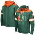 thumbnail image 1 of Men's Colosseum Green Miami Hurricanes 2.0 Lace-Up Hoodie, 1 of 3