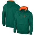 thumbnail image 1 of Men's Colosseum Green Miami Hurricanes Half-Zip Hoodie, 1 of 3