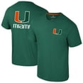 thumbnail image 1 of Men's Colosseum Green Miami Hurricanes Logo Lockup Active Blend T-Shirt, 1 of 3