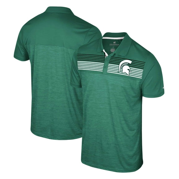 Men's Colosseum Green Michigan State Spartans Big & Tall Langmore Polo