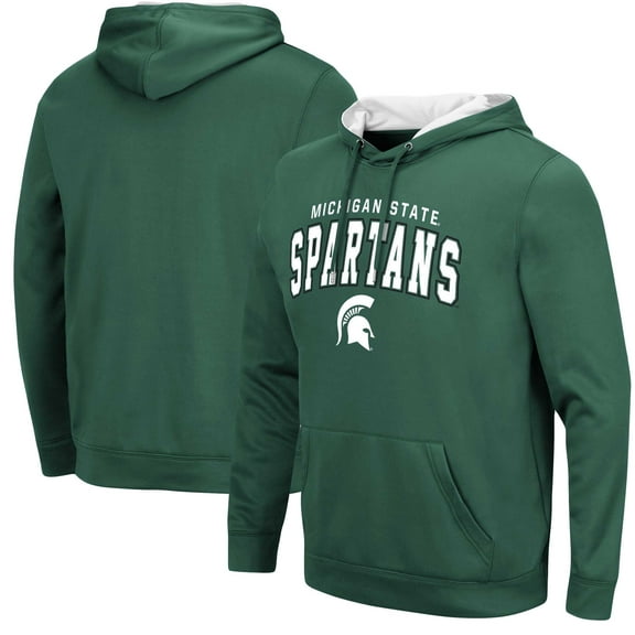 Men's Colosseum Green Michigan State Spartans Resistance-Pullover Hoodie