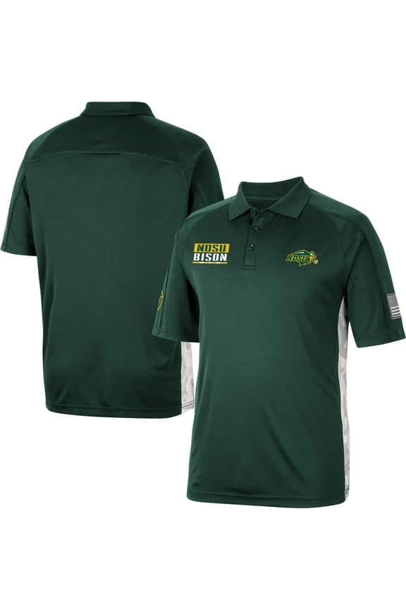 Men's Colosseum Green NDSU Bison OHT Military Appreciation Snow Camo Polo