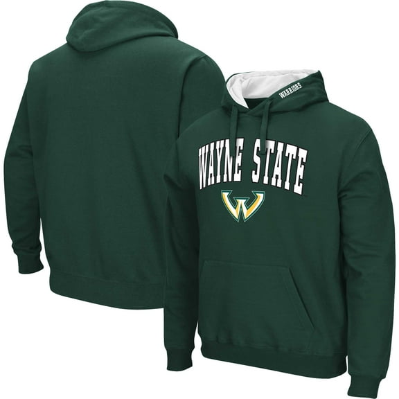 Men's Colosseum  Green Wayne State Warriors Arch & Logo Hoodie
