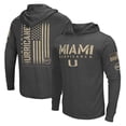 thumbnail image 1 of Men's Colosseum Heather Black Miami Hurricanes Team OHT Military Appreciation Long Sleeve Hoodie T-Shirt, 1 of 4