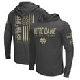 thumbnail image 1 of Men's Colosseum Heather Black Notre Dame Fighting Irish Team OHT Military Appreciation Long Sleeve Hoodie T-Shirt, 1 of 4
