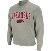 COLOSSEUM ATHLETICS Men's Colosseum Heather Gray Arkansas Razorbacks Arch & Logo Crew Neck Sweatshirt