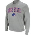 thumbnail image 1 of Men's Colosseum Heather Gray Boise State Broncos Arch & Logo Crew Neck Sweatshirt, 1 of 4