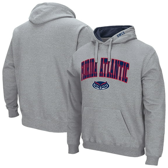 Men's Colosseum  Heather Gray Florida Atlantic Owls Arch & Logo Hoodie
