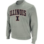 COLOSSEUM ATHLETICS Men's Colosseum Heather Gray Illinois Fighting Illini Arch & Logo Crew Neck Sweatshirt