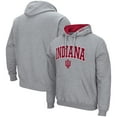 thumbnail image 1 of Men's Colosseum Heather Gray Indiana Hoosiers Arch & Logo 3.0 Pullover Hoodie, 1 of 3