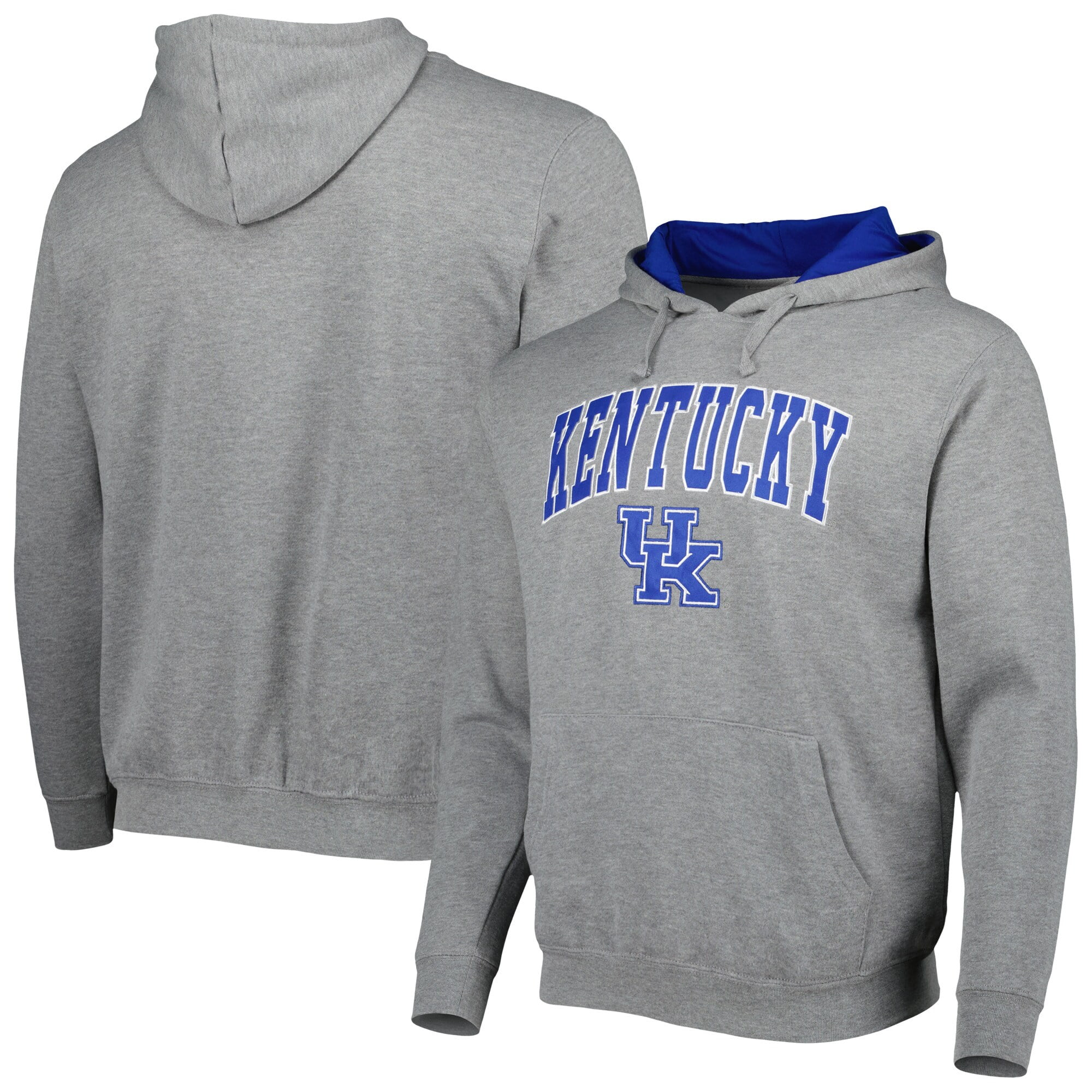 Men's Colosseum Heather Gray Kentucky Wildcats Arch & Logo 3.0 Pullover