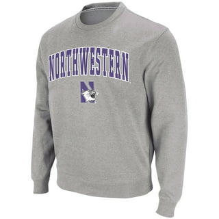 Northwestern University Wildcats White Long Sleeve Tee Shirt with  Basketball Design