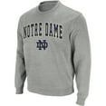 thumbnail image 1 of Men's Colosseum Heather Gray Notre Dame Fighting Irish Arch & Logo Crew Neck Sweatshirt, 1 of 4