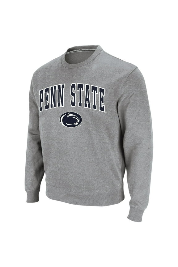 Men's Colosseum Heather Gray Penn State Nittany Lions Arch & Logo Crew Neck Sweatshirt