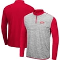 thumbnail image 1 of Men's Colosseum Heather Gray/Scarlet Boston University Prospect Quarter-Zip Jacket, 1 of 3
