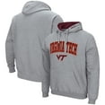 thumbnail image 1 of Men's Colosseum Heather Gray Virginia Tech Hokies Arch & Logo 3.0 Pullover Hoodie, 1 of 3