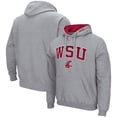 thumbnail image 1 of Men's Colosseum Heather Gray Washington State Cougars Arch & Logo 3.0 Pullover Hoodie, 1 of 3