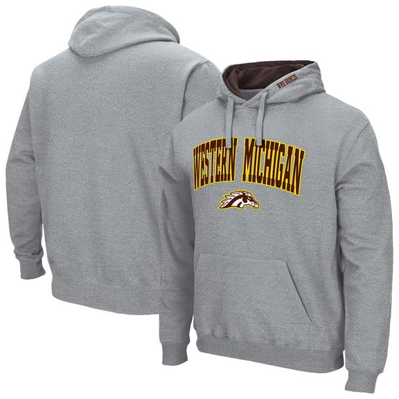 Men's Colosseum  Heather Gray Western Michigan Broncos Arch & Logo Hoodie