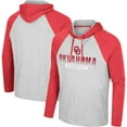 thumbnail image 1 of Men's Colosseum  Heather Grey Oklahoma Sooners Hasta La Vista Raglan Hoodie Long Sleeve T-Shirt, 1 of 3