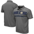 thumbnail image 1 of Men's Colosseum Heathered Charcoal Notre Dame Fighting Irish Team Smithers Polo, 1 of 3