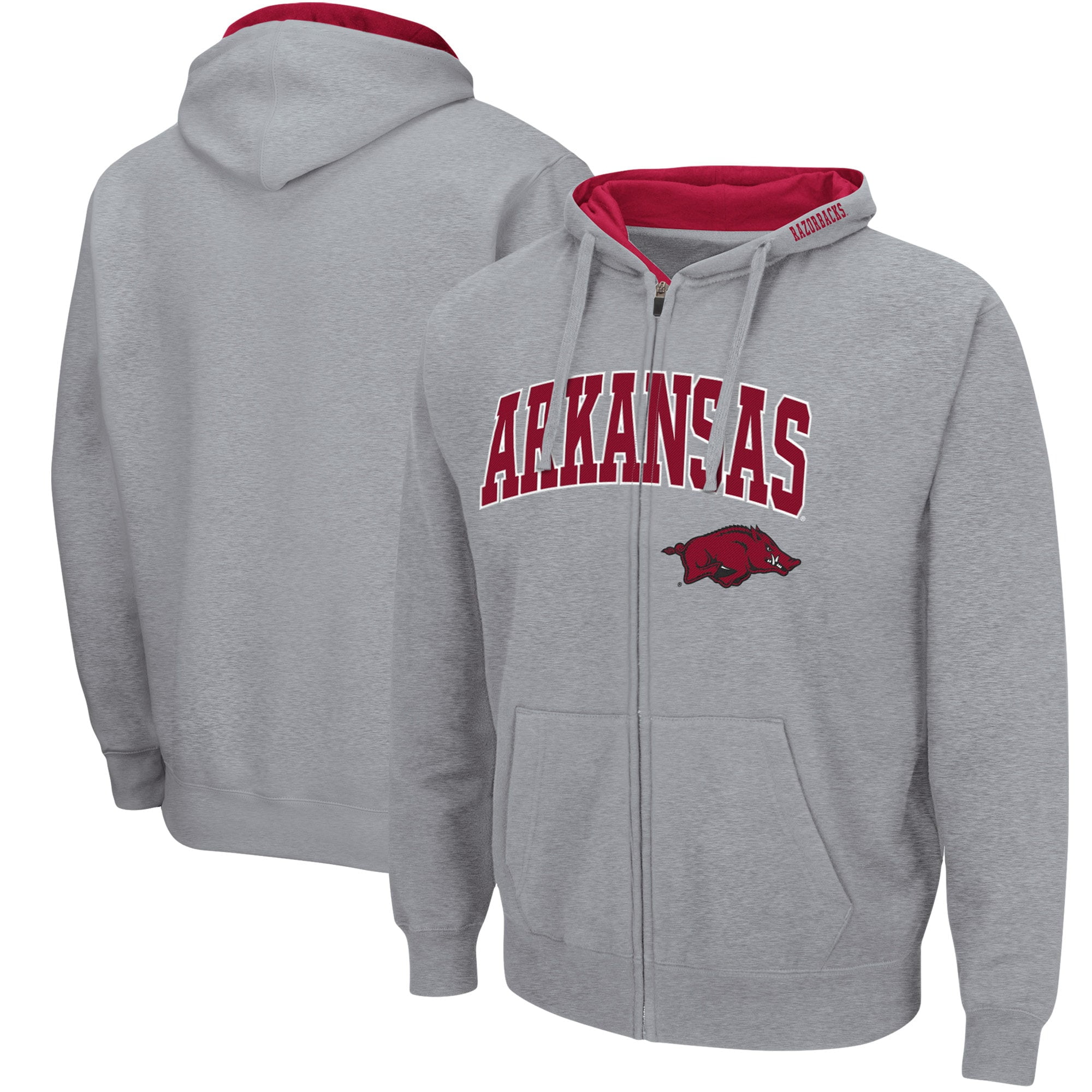 Men s Colosseum Heathered Gray Arkansas Razorbacks Arch Logo 3.0