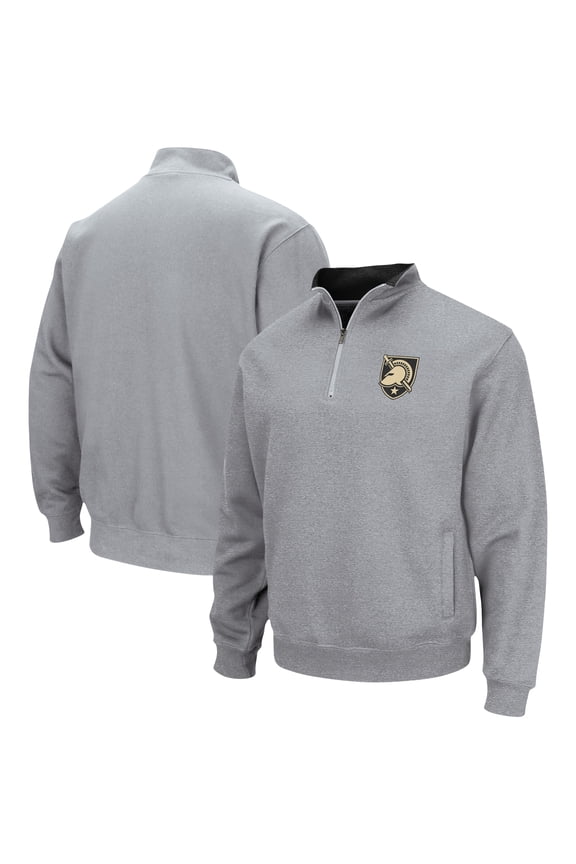 Men's Colosseum Heathered Gray Army Black Knights Tortugas Team Logo Quarter-Zip Jacket