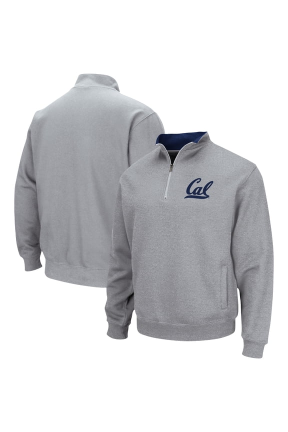 Men's Colosseum Heathered Gray Cal Bears Tortugas Team Logo Quarter-Zip Jacket