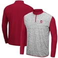 thumbnail image 1 of Men's Colosseum Heathered Gray/Cardinal Stanford Cardinal Prospect Quarter-Zip Jacket, 1 of 3