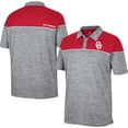 thumbnail image 1 of Men's Colosseum Heathered Gray/Crimson Oklahoma Sooners Birdie Polo, 1 of 3