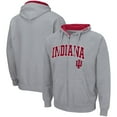 thumbnail image 1 of Men's Colosseum Heathered Gray Indiana Hoosiers Arch & Logo 3.0 Full-Zip Hoodie, 1 of 3