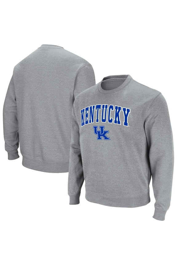 Men's Colosseum Heathered Gray Kentucky Wildcats Arch & Logo Pullover Sweatshirt