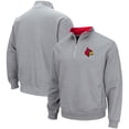 thumbnail image 1 of Men's Colosseum Heathered Gray Louisville Cardinals Tortugas Team Logo Quarter-Zip Jacket, 1 of 3
