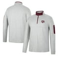 thumbnail image 1 of Men's Colosseum Heathered Gray/Maroon Texas A&M Aggies Country Club Windshirt Quarter-Zip Jacket, 1 of 3