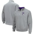 thumbnail image 1 of Men's Colosseum Heathered Gray Northwestern Wildcats Tortugas Team Logo Quarter-Zip Jacket, 1 of 3