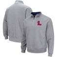 thumbnail image 1 of Men's Colosseum Heathered Gray Ole Miss Rebels Tortugas Team Logo Quarter-Zip Jacket, 1 of 3