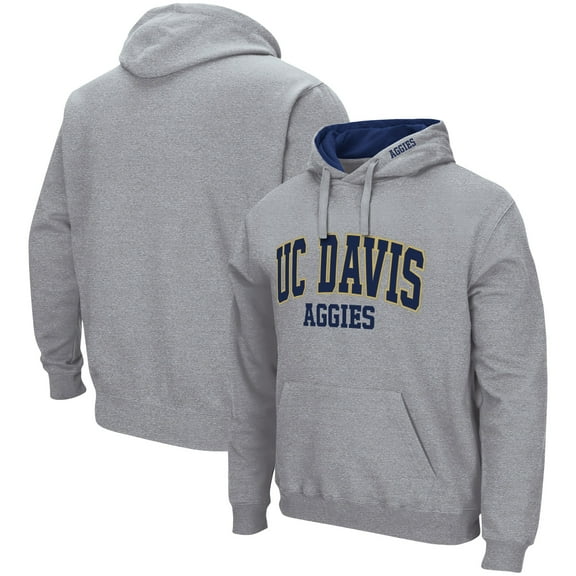 Men's Colosseum  Heather Gray UC Davis Aggies Arch & Logo Hoodie