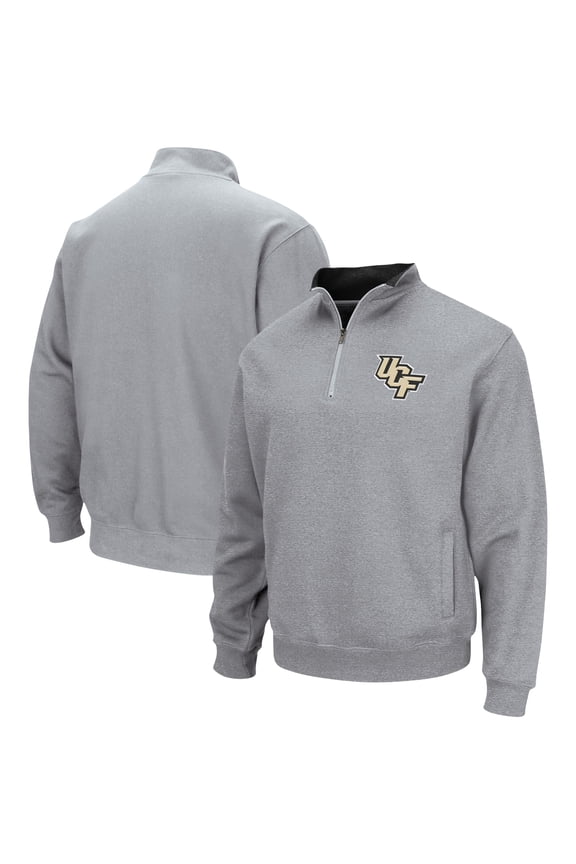 Men's Colosseum Heathered Gray UCF Knights Tortugas Team Logo Quarter-Zip Jacket