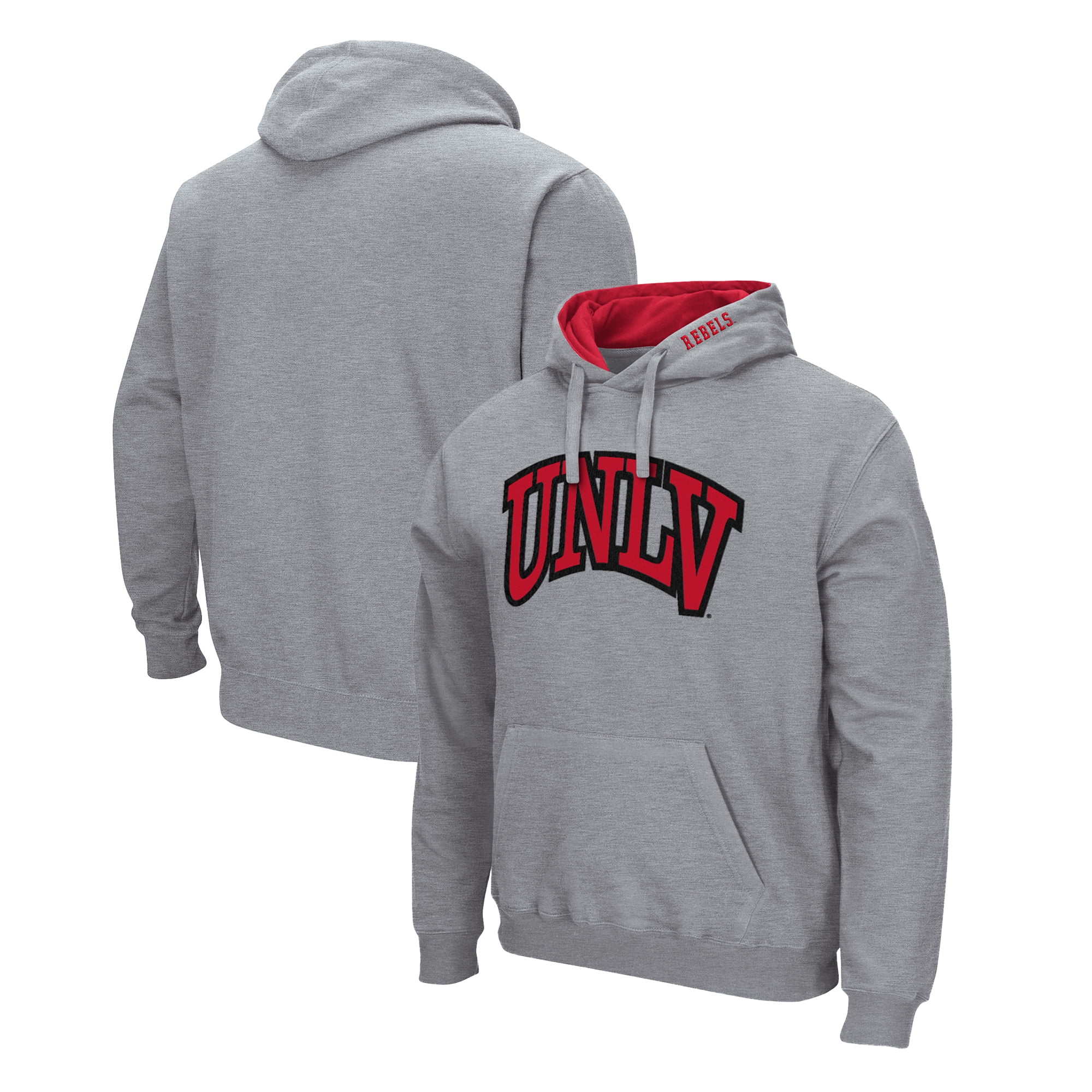 Men's Colosseum Heathered Gray UNLV Rebels Arch and Logo Pullover ...