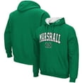 thumbnail image 1 of Men's Colosseum Kelly Green Marshall Thundering Herd Arch and Logo Pullover Hoodie, 1 of 3
